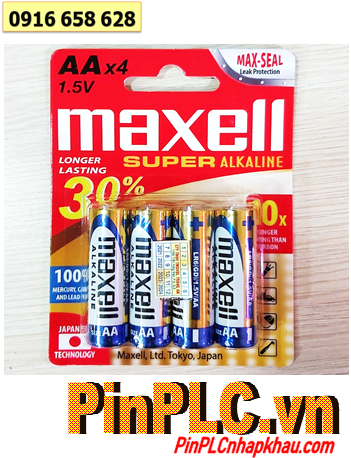 Maxell LR6(GD)4B, Pin tiểu AA 1.5v Super alkaline Maxell LR6(GD)4B - MẪU MỚI /Loại vỉ 4viên